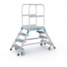 Mobile Plattformleiter Zarges Aluminium - doppelseitige 2x4 Stufen 960 mm