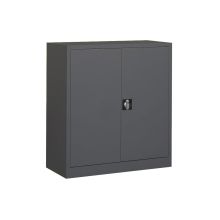Abschließbarer Metallschrank mit Flügeltüren, Lagerschrank 1000x800x380 mm (hxbxt) schwarz
