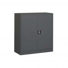 Abschließbarer Metallschrank mit Flügeltüren, Lagerschrank 1200x920x420 mm (hxbxt) schwarz