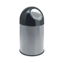 Abfallbehälter mit Pushdeckel 30 Liter metallic-schwarz