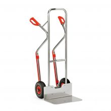 Aluminium Sackkarre 200 kg 1300 mm mit Luftreifen, extra große Schaufel und Gleitschienen