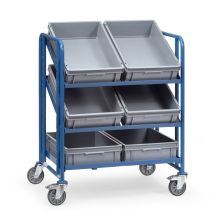 Lagerbehälterwagen 250 kg mit 3 Etagen 820x610 und 6 Eurobehälter