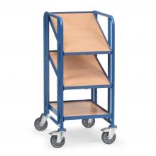 Lagerbehälterwagen 250 kg mit 3 Holz-Etagen 410x610