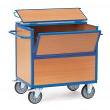 Plattenwagen 600 kg 1200x800 mit Holzwänden und Deckel