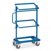 Beistellwagen 200 kg mit 3 Etagen 605x405 und offenem kippbarem Rahmen