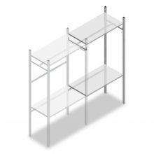 Medium Duty Konfektionsregal 2000x1000x500 mm (hxbxt) 1 Stange 2 Fachböden Anbauregal