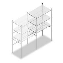 Konfektionsregal Medium Duty 2000x1000x600 mm (HxBxT) 1 Konfektionsstange 3 Fachböden Anbauregal