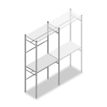 Konfektionsregal Medium Duty 2200x1000x500 mm (HxBxT) 2 Stangen 2 Fachböden Grundregal