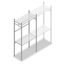 Konfektionsregal Medium Duty 2200x1000x500 mm (HxBxT) 1 Stange 2 Fachböden Grundregal