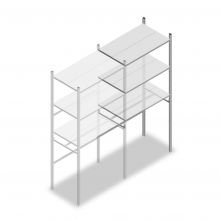 Konfektionsregal Medium Duty 2200x1000x600 mm (hxbxt) 1 Stange 3 Fachböden Anbauregal