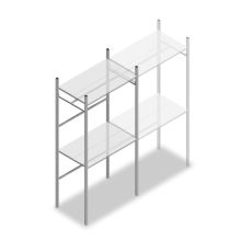 Konfektionsregal Medium Duty 2200x1000x600 mm (HxBxT) 1 Stange 2 Fachböden Grundregal