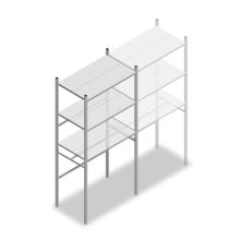 Konfektionsregal Medium Duty 2200x1000x600 mm (HxBxT) 1 Konfektionsstange 3 Fachböden Grundregal