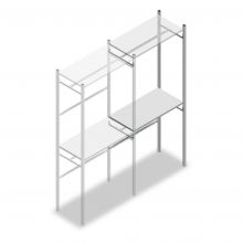 Konfektionsregal Medium Duty 2500x1000x500 mm (hxbxt) 2 Stangen 2 Fachböden Anbauregal