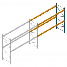 Gebruikte JH MPB palletstelling 3500x3300x1100mm (hxbxd) 2 niveaus aanbouwsectie