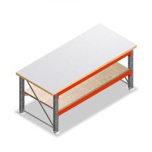 Doppelschichtige Werkbank, Arbeitstisch 1850x1000x940 mm (lxtxh) Rahmen nicht vormontiert