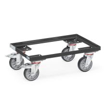 Rollplatte für Euro-Lagerbehälter 250 kg 605x405 mit offenem Stahlrahmen anthrazit