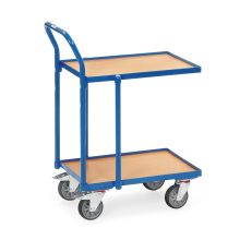 Euronorm-Lagerbehälter Rollplatte 250 kg mit 2 hölzernen Ebenen und Schiebegriff 605x405 mm