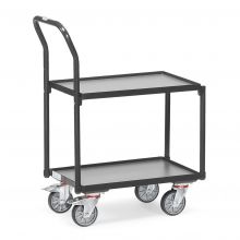 Eurobehälter Rollplatte 250 kg mit 2 Holzebenen und Schiebegriff 605x405 anthrazit