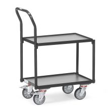 Eurobehälter Rollplatte 250 kg mit 2 Holz-Ebenen und Schiebegriff 605x405 anthrazit
