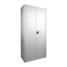 2-türiger Garderobenschrank 1950x920x500 mm (hxbxt) grau auf Sockel Schlitzlüftung Ronis-Verschluss