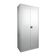 2-türiger Garderobenschrank 1950x920x500 mm (hxbxt) grau auf Sockel Schlitzlüftung Ronis-Verschluss