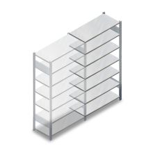 Teilweise gebrauchtes Fachbodenregal Stow 2250x1265x400 mm (HxBxT) 7 Ebenen Anbauregal