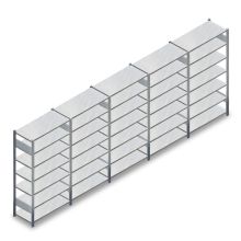 Vorteilsreihe teilweise gebrauchte Fachbodenregal Stow 2250x6535x400 mm (HxBxT) 7 Ebenen
