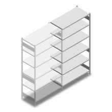 Gebrauchtes Meta Fachbodenregal 2500x1300x400 mm (hxbxt) 6 Ebenen Anbauregal