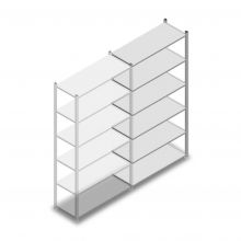 Gebrauchtes Fachbodenregal MD 2200x1000x400 mm (hxbxt) 6 Ebenen Anbauregal