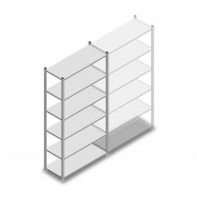 Gebrauchtes Fachbodenregal MD 2200x1000x400 mm (hxbxt) 6 Ebenen Anfangsregal