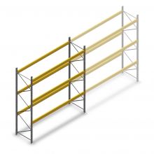 Gebrauchte Modulblok Palettenregal 4770x3600x1100mm (hxbxt) 3 Ebenen Anfangsregal