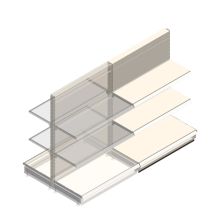 Gondola Tego Ladenregal 1400x1000x370 mm (hxbxt) 3 Ebenen RAL9001 Anbauregal