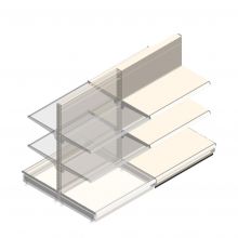 Gondola Tego Ladenregal 1400x1000x570 mm (hxbxt) 3 Ebenen RAL9001 Anbauregal