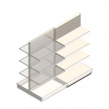 Gondel-Tego-Ladenregal 1800x1000x470 mm (hxbxt) 4 Ebenen RAL9001 Anbauregal