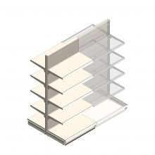 Gondola Tego Ladenregal 2200x1000x570 mm (hxbxt) 5 Ebenen RAL9001 Anfangsregal