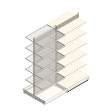 Gondola Tego Ladenregal 2400x1000x470 mm (hxbxt) 6 Ebenen RAL9001 Anbauregal
