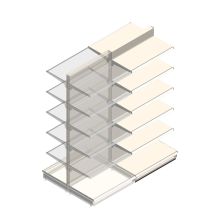 Gondola Tego Ladenregal 2400x1000x570 mm (hxbxt) 6 Ebenen RAL9001 Anbauregal
