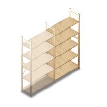 Holz-Fachbodenregal BT Combi 2080x970x370 mm (HxBxT) 5 Ebenen Anbauregal
