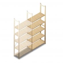 Holz-Fachbodenregal BT Combi 2380x970x370 mm (hxbxt) 5 Ebenen Anbauregal