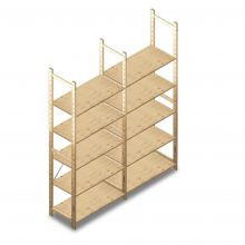 Holzfachbodenregal BT Combi 2380x970x500 mm (hxbxt) 5 Ebenen Anbauregal