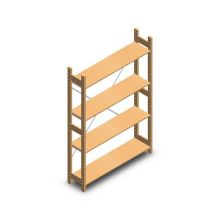 Holz-Fachbodenregal BT Euro 1800x1170x300 mm (HxBxT) 4 Ebenen Grundregal