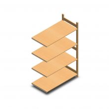 Hölzernes Fachbodenregal BT Euro 1800x1170x600 mm (hxbxt) 4 Ebenen Anbauregal