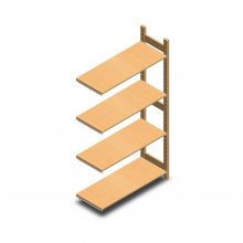 Hölzernes Fachbodenregal BT Euro 1800x970x400 mm (hxbxt) 4 Ebenen Anbauregal