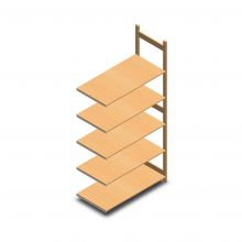 Hölzernes Fachbodenregal BT Euro 2400x1170x600 mm (hxbxt) 5 Ebenen Anbauregal