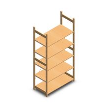 Holz-Fachbodenregal BT Euro 2400x1170x600 mm (HxBxT) 5 Ebenen Grundregal