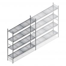 Hygienisches Regal 5711 1800x1190x360 mm (hxbxt) 4 Ebenen Anfangsregal