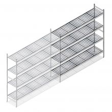 Hygienisches Regal 5711 1800x1310x460 mm (hxbxt) 4 Ebenen Anbauregal