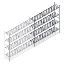 Hygienisches Regal 5711 1800x1310x360 mm (HxBxT) 4 Ebenen Anbauregal