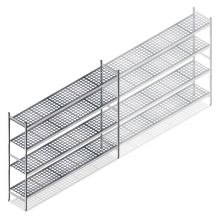 Hygienisches Regal 5711 1800x1310x460 mm (HxBxT) 4 Ebenen Grundregal