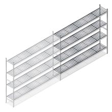 Hygienisches Regal 5711 1800x1490x360 mm (HxBxT) 4 Ebenen Anbauregal